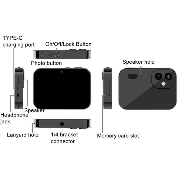 D6 CCD HD Digital Camera Movie Music Smart Camera Touch Screen Student Card Video Recorder, Excluding Memory, Black, White D6 CCD HD Digital Camera Movie Music Smart Camera Touch Screen Student Card Video Recorder, Excluding Memory, Black, White